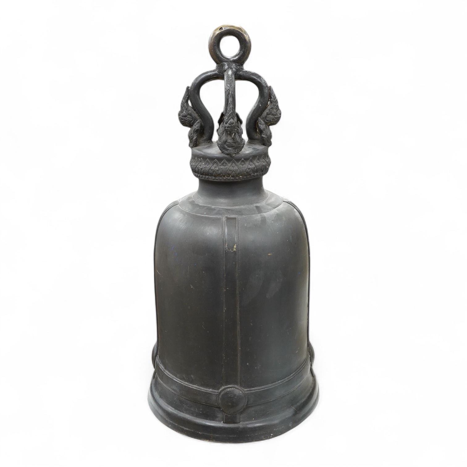 A large 19th century Thai temple bell, 88cm high